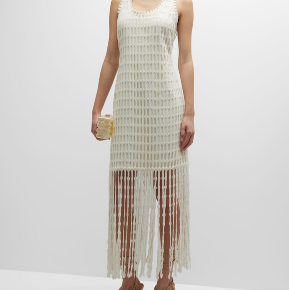 6. NWT JONATHAN SIMKHAI JANETTE COTTON MESH MIDI DRESS - Picture 5 of 12